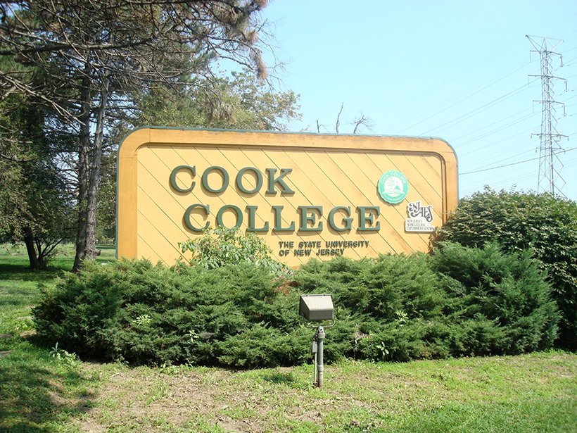 The Cook College sign.